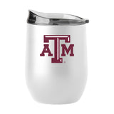 TX A&M 16oz Swagger White Powder Coat Curved Beverage