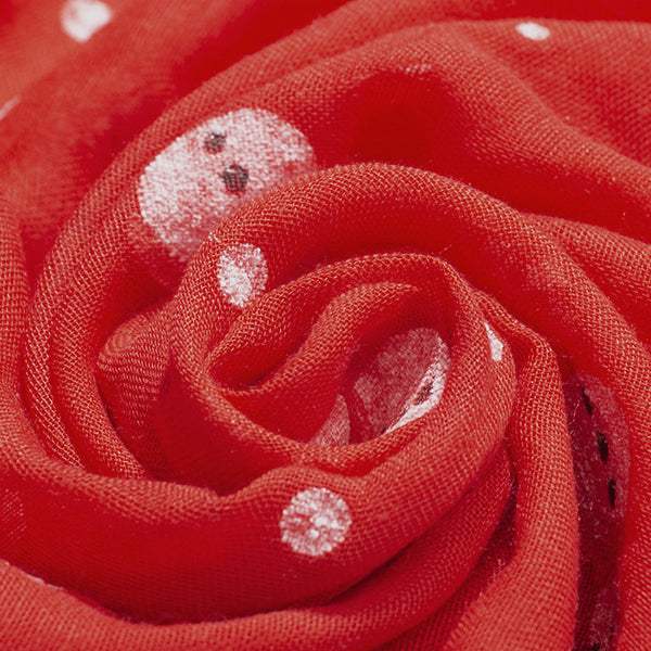 Fringe Snowman Polyester Scarf - Trendsi - Flyclothing LLC