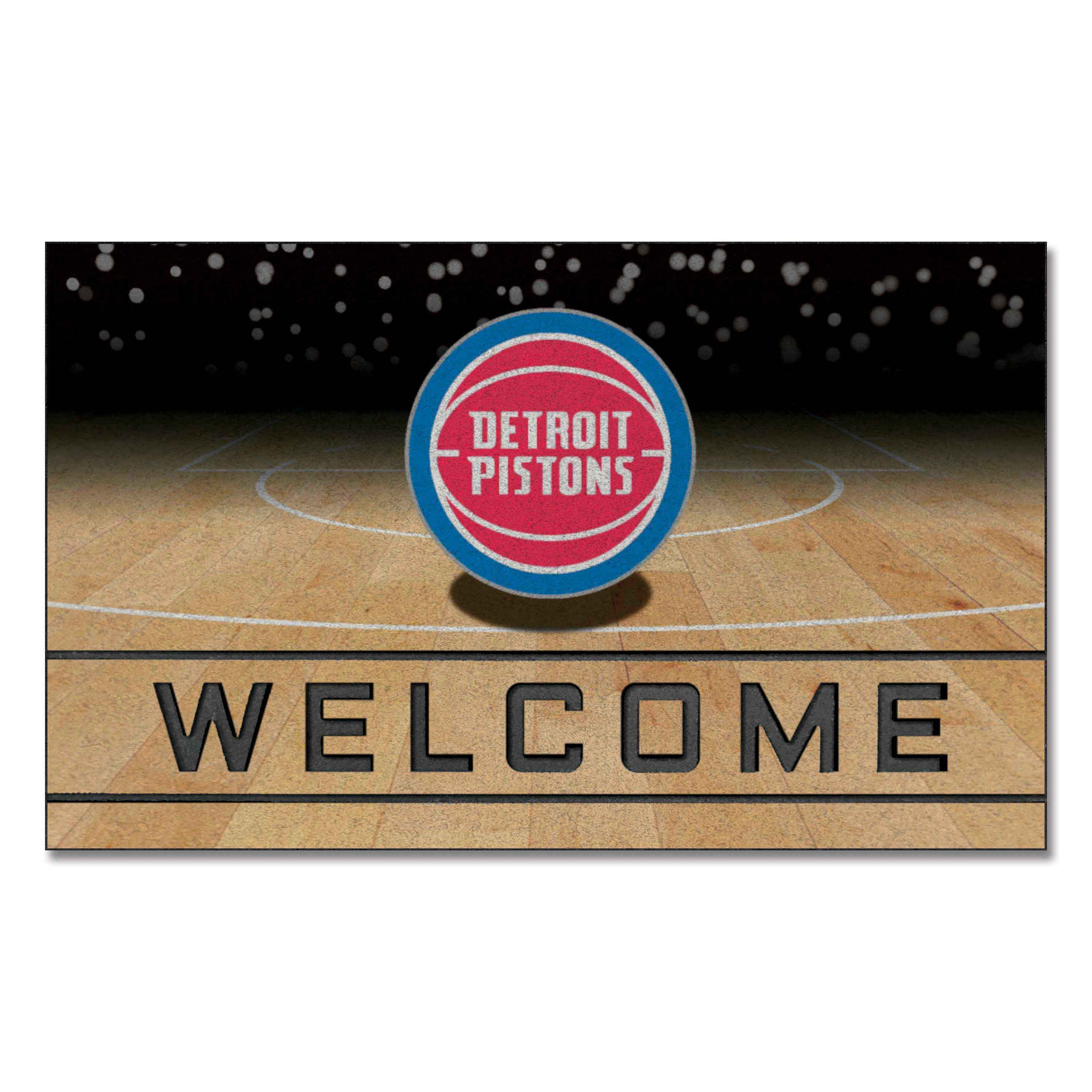 Detroit Pistons Rubber Door Mat - 18in. x 30in. - Detroit Pistons