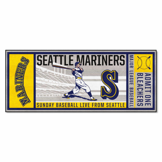 Seattle Mariners Ticket Runner Rug - 30in. x 72in. - Seattle Mariners
