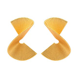 18K Gold-Plated Copper Fan-Shaped Earrings - Trendsi - Flyclothing LLC