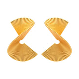 18K Gold-Plated Copper Fan-Shaped Earrings - Trendsi - Flyclothing LLC