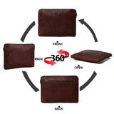 Zento Laptop Sleeve - Dark Brown - Classy Leather Bags - Flyclothing LLC