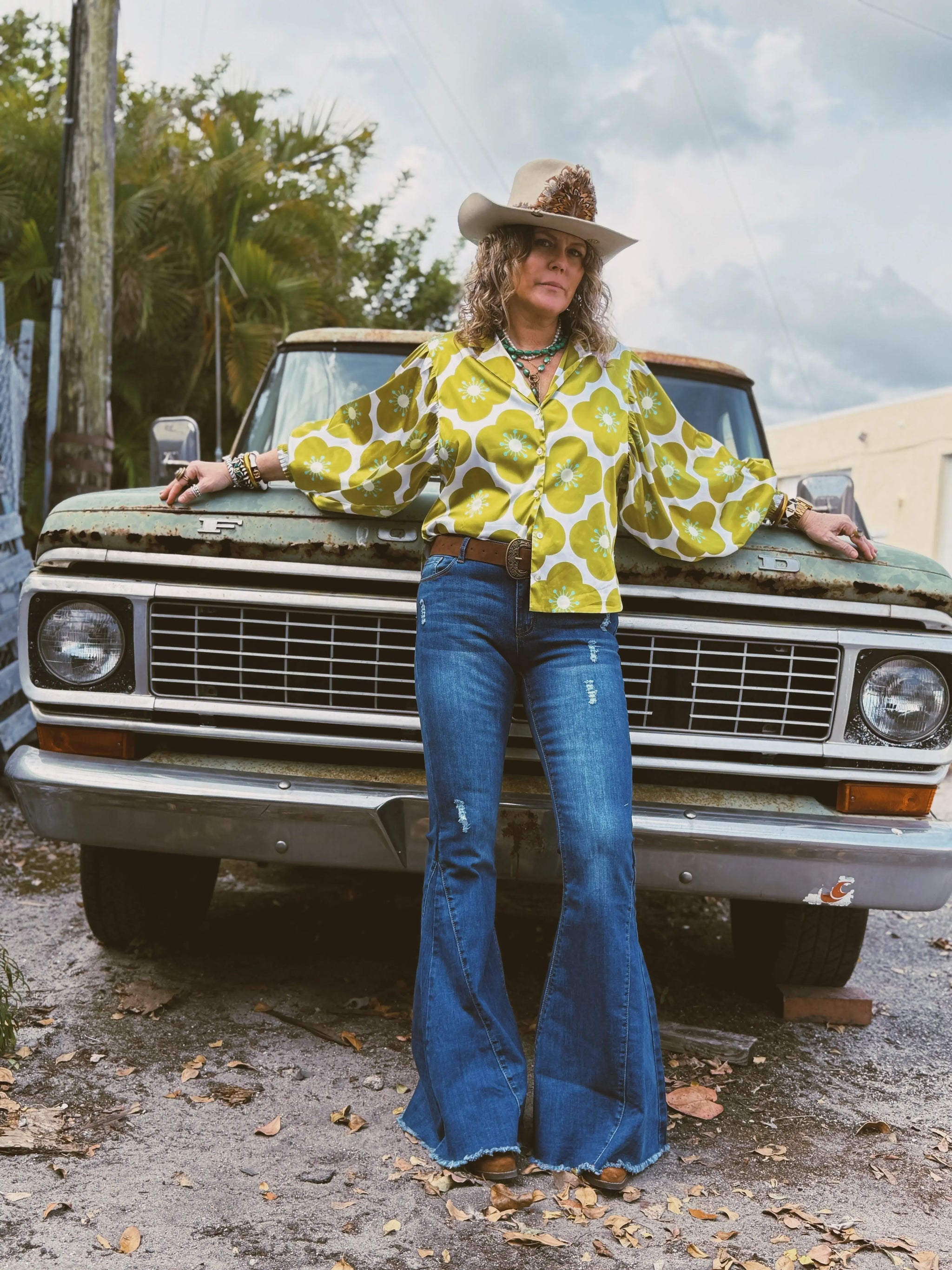 You Got Lucky Balloon Sleeve Button Up Blouse - Lil Bee's Bohemian - Flyclothing LLC