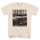 SYSTEM OF A DOWN TOXICITY STACK SCRIBBLE NATURAL T-SHIRT