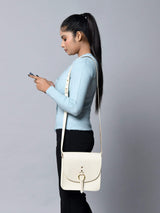 White Elegance Crossbody Sling Bag - Classy Leather Bags - Flyclothing LLC