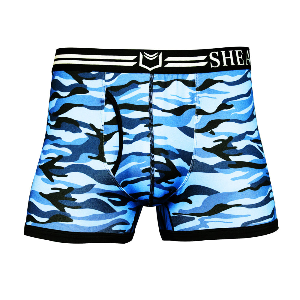 SHEATH 2.1 Polyester Camo Men's Pouch Trunk 3" (4 Pack)