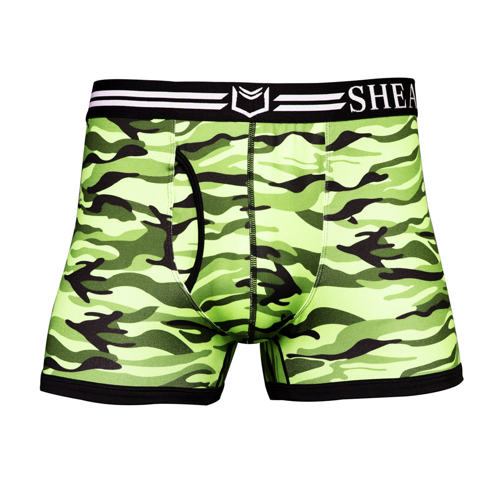 SHEATH 2.1 Polyester Camo Men's Pouch Trunk 3"