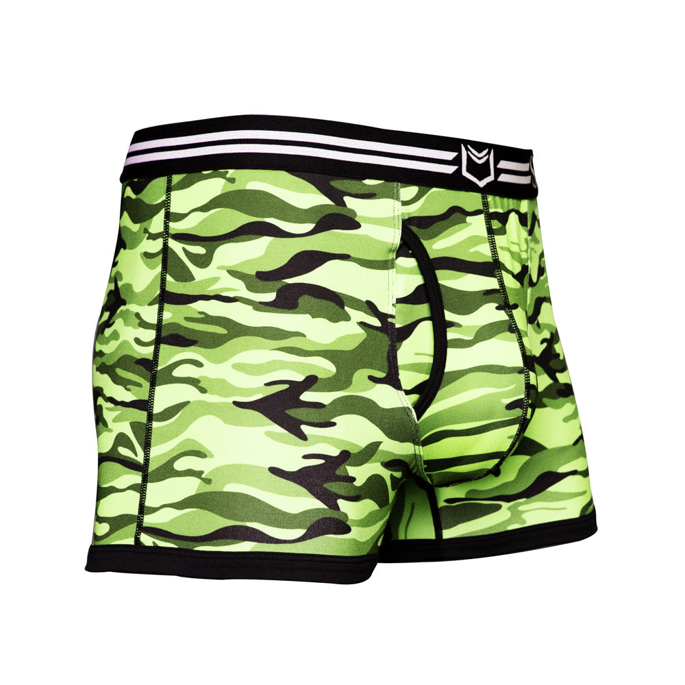 SHEATH 2.1 Polyester Camo Men's Pouch Trunk 3"