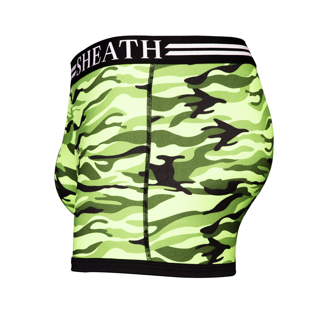 SHEATH 2.1 Polyester Camo Men's Pouch Trunk 3" (4 Pack)