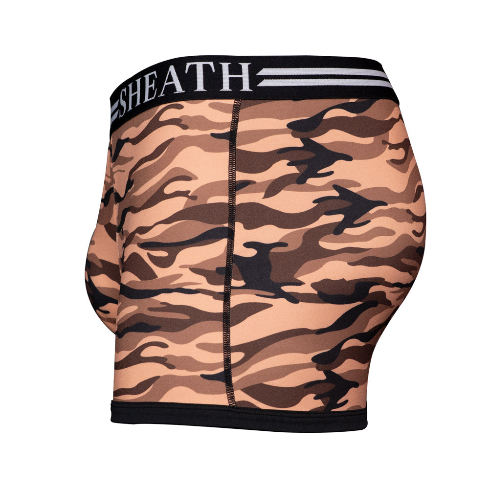 SHEATH 2.1 Polyester Camo Men's Pouch Trunk 3" (4 Pack)
