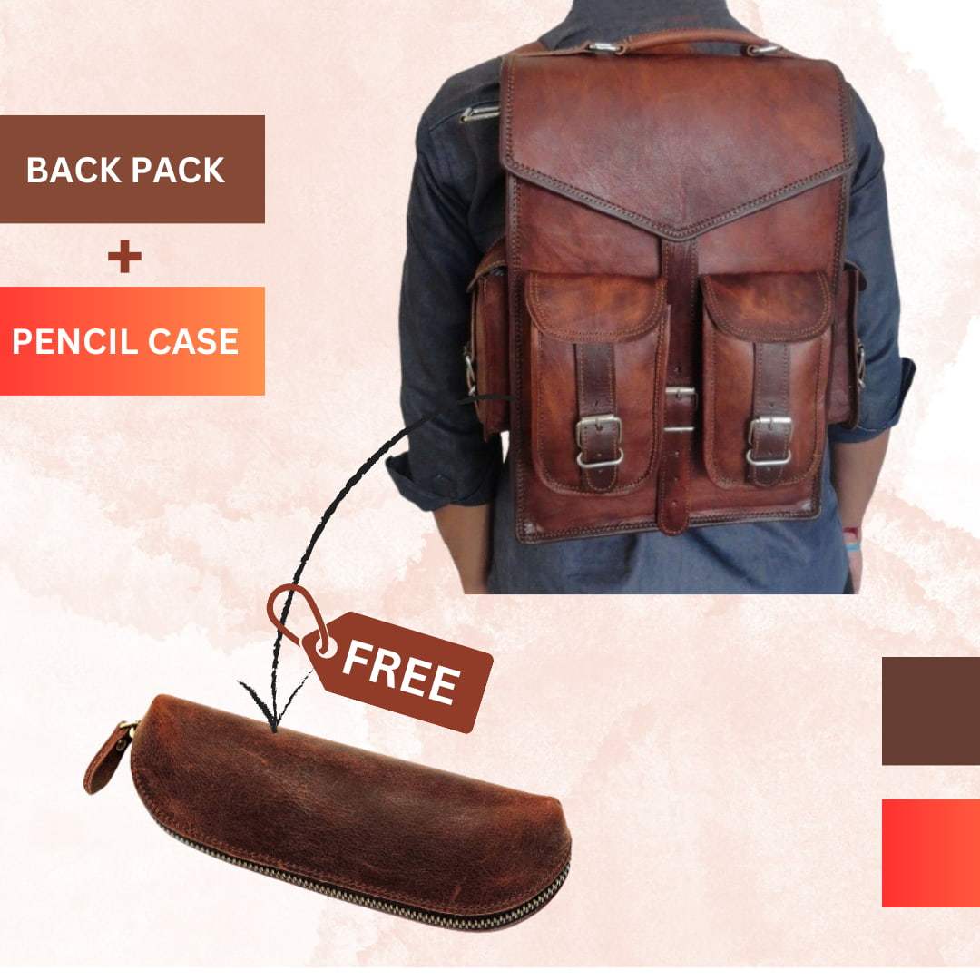 The Pre-Historic Convertible + Free Pencil Case - Classy Leather Bags - Flyclothing LLC