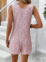 Full Size Button Front Romper with Pockets Plus Size - Trendsi - Flyclothing LLC