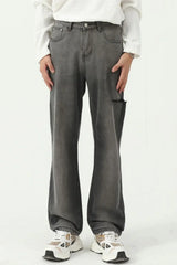 Wide Straight Men's Jeans with Pockets - Trendsi - Flyclothing LLC