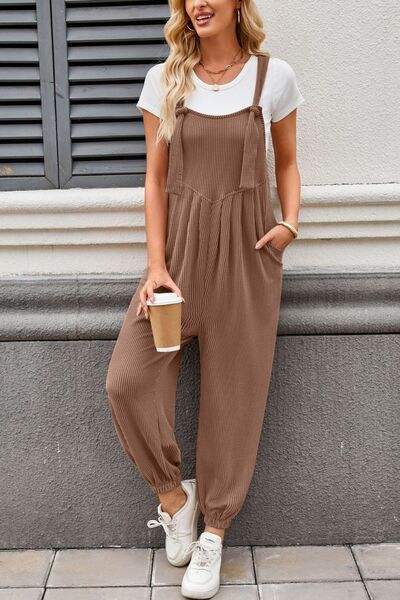 Lovelet Knotted Strap Overalls with Pockets - Trendsi - Flyclothing LLC