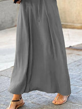 Full Size Solid Color Maxi Shirt Dress Plus Size - Trendsi - Flyclothing LLC