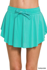 Zenana Ruffle Hem Tennis Skirt With Hidden Inner Pockets - Trendsi - Flyclothing LLC