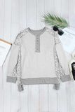 Exposed Seam Leopard Long Sleeve Sweatshirt - Trendsi - Flyclothing LLC