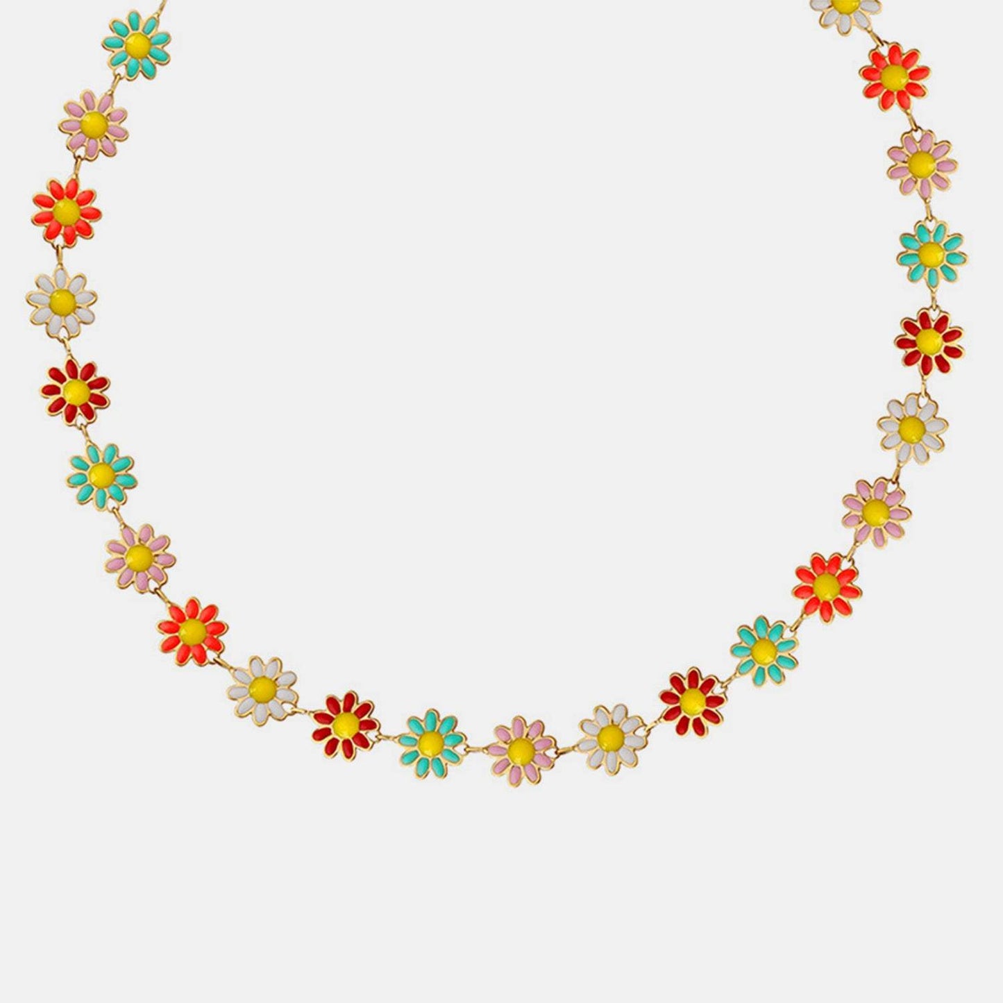 Titanium Steel Oil Drip Flower Necklace - Trendsi - Flyclothing LLC
