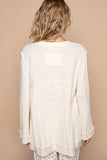 POL Embroidered Round Neck Long Sleeve Knit Top - Trendsi