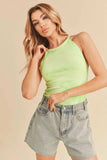 Aemi + Co Ribbed Tie-Dye Round Neck Tank - Trendsi