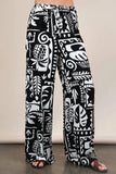 VERY J Printed Casual Wide Leg Resort Pants - Trendsi
