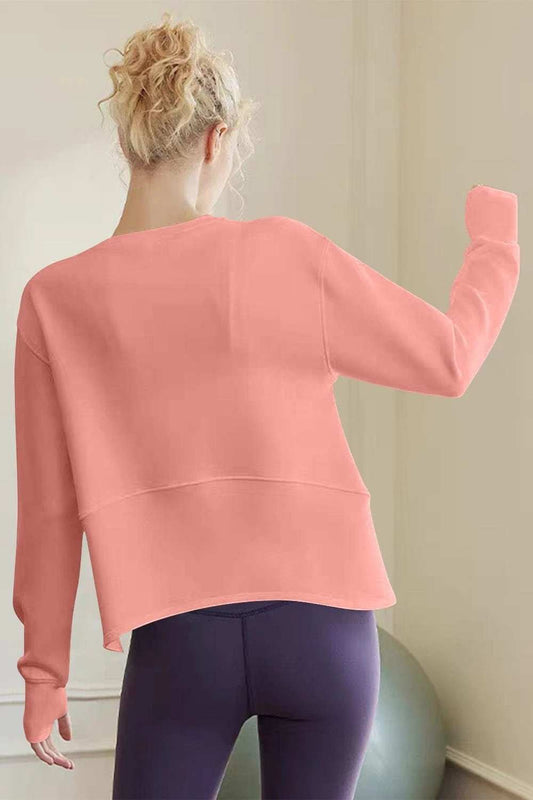 Basic Bae Air Scuba Round Neck Long Sleeve Sweatshirt - Trendsi - Flyclothing LLC