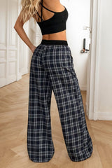 Plaid Wide Leg Pants - Trendsi