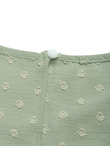 Perfee Swiss Dot Round Neck Petal Sleeve Blouse - Trendsi - Flyclothing LLC