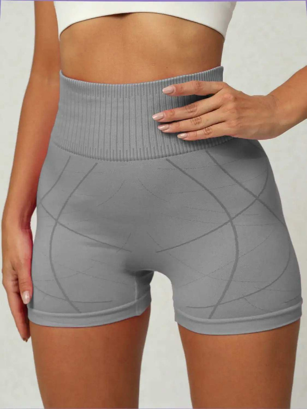 High Waist Active Shorts - Trendsi - Flyclothing LLC