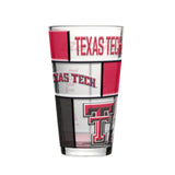 Texas Tech 16oz Quilted Stained Pint Glass