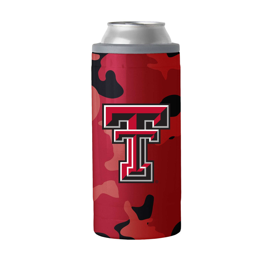 TX Tech Camo Swagger 12oz Slim Can Coolie - Logo Brands - Flyclothing LLC