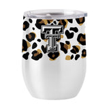 Texas Tech 16oz Neutral Leopard Stainless Curved Beverage