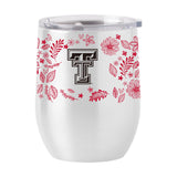 Texas Tech 16oz Botanical Stainless Curved Beverage