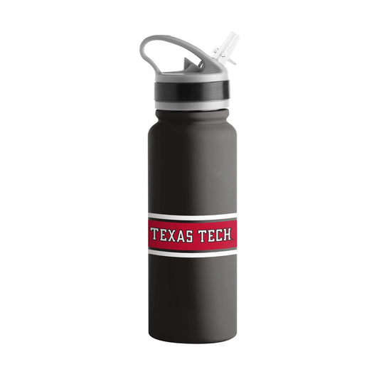 Texas Tech Black 25oz Stripe SingleWall FlipTop Bottle - Logo Brands - Flyclothing LLC