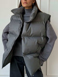 Zip Up Turtleneck Vest Coat - Trendsi - Flyclothing LLC