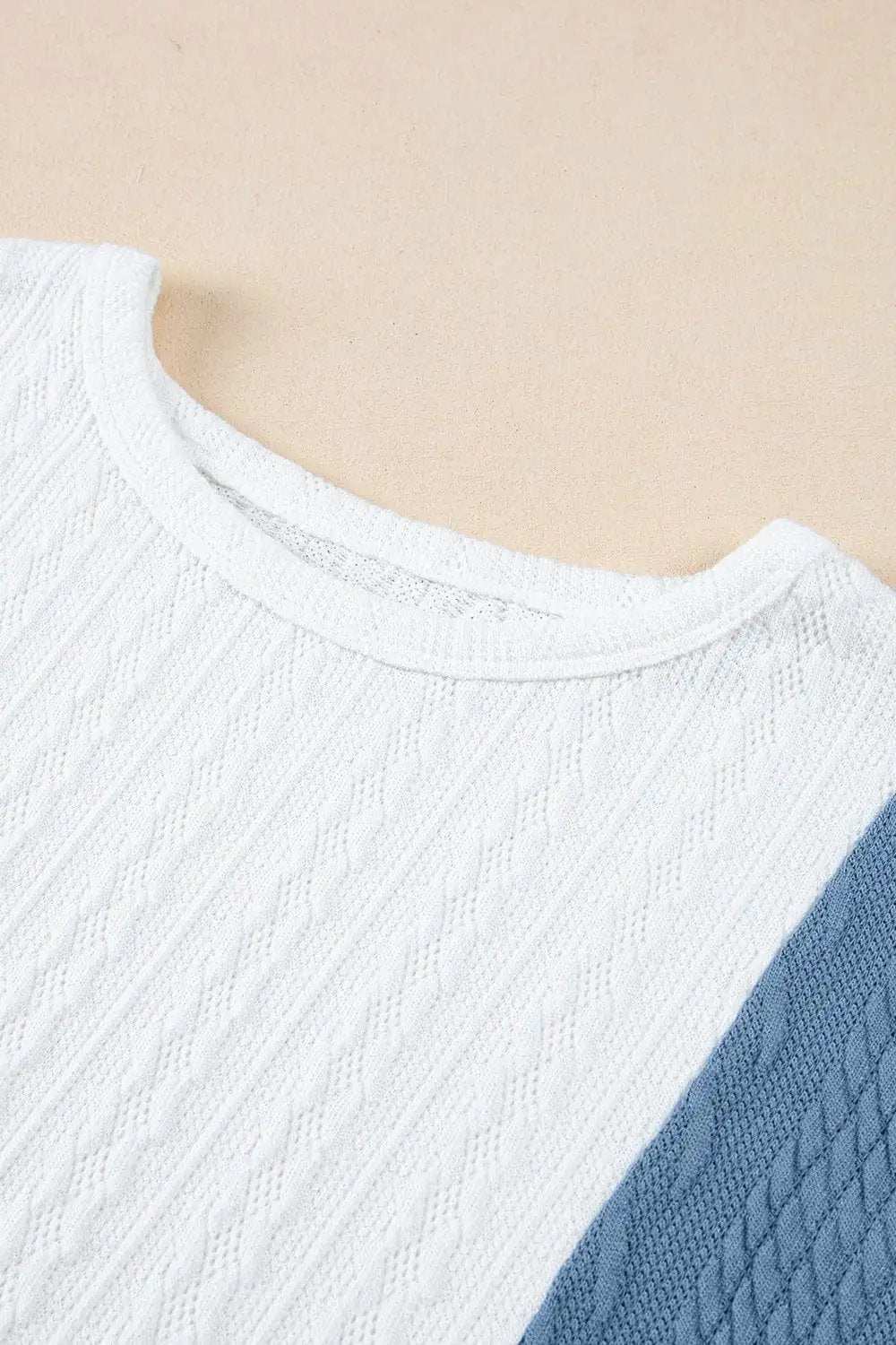 Textured Color Block T Shirt - Trendsi - Flyclothing LLC