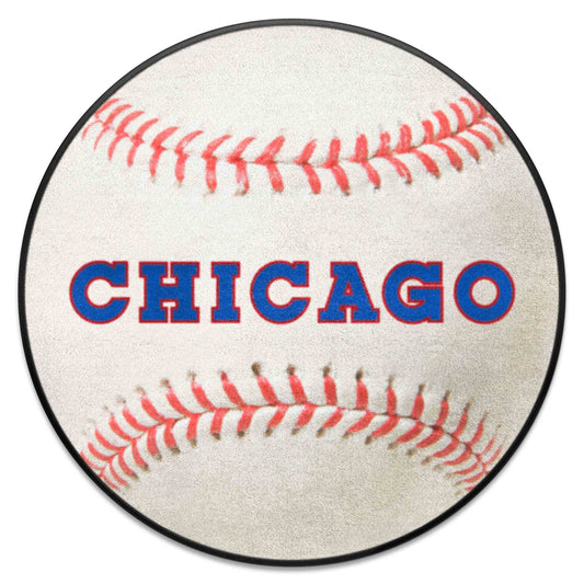 Chicago Cubs Baseball Rug - 27in. Diameter1990 - Chicago Cubs