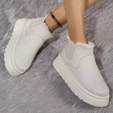 Round Toe Platform Ankle Boots - Trendsi - Flyclothing LLC