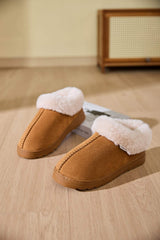 Faux Fur Round Toe Platform Slippers - Trendsi - Flyclothing LLC