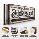 Happiness Is Homemade With Love And Butter Sign - Tailored Canvases - Flyclothing LLC