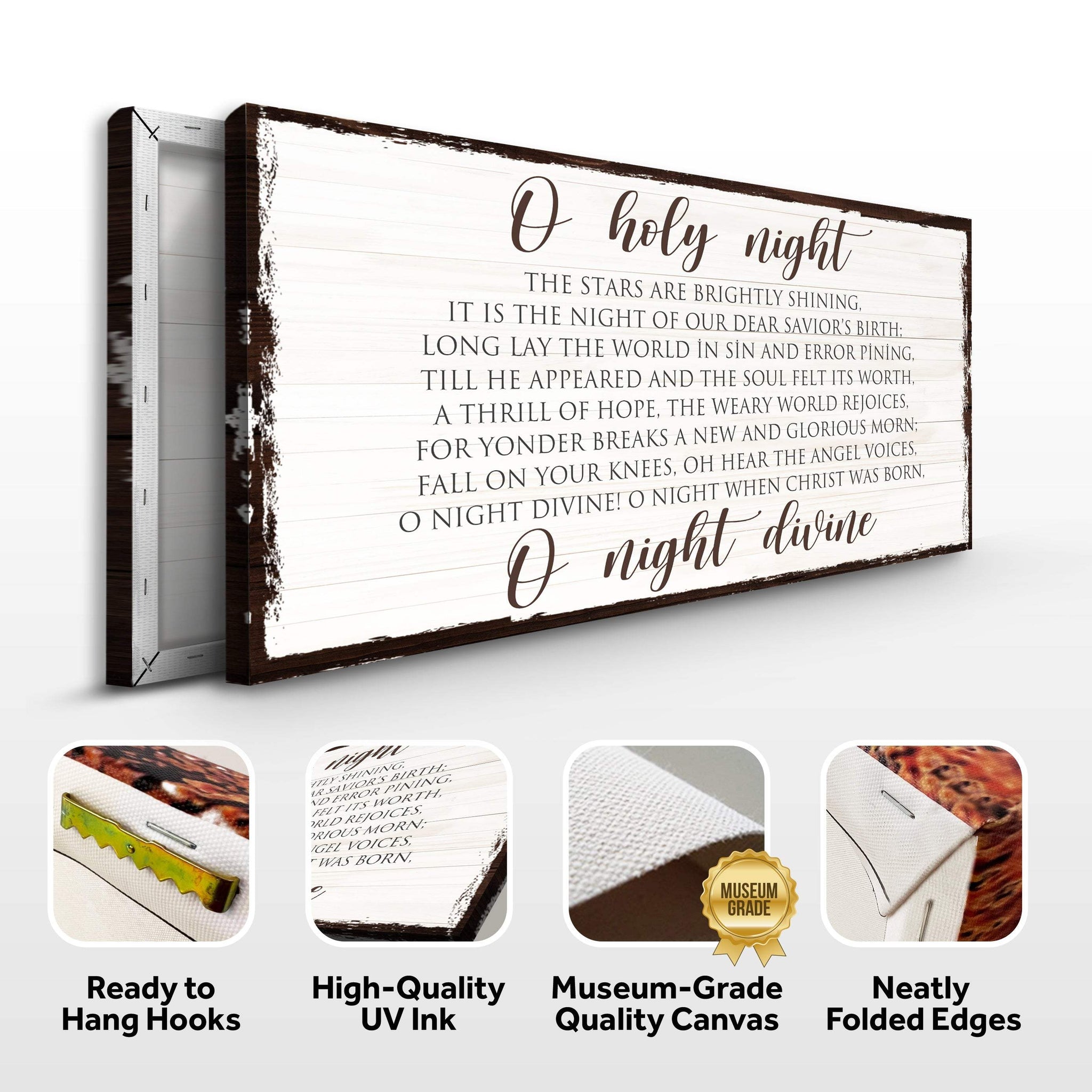O Holy Night Christmas Sign II - Tailored Canvases - Flyclothing LLC