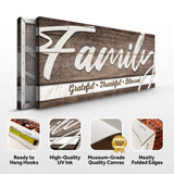 Grateful Thankful Blessed Family Sign III - Tailored Canvases - Flyclothing LLC