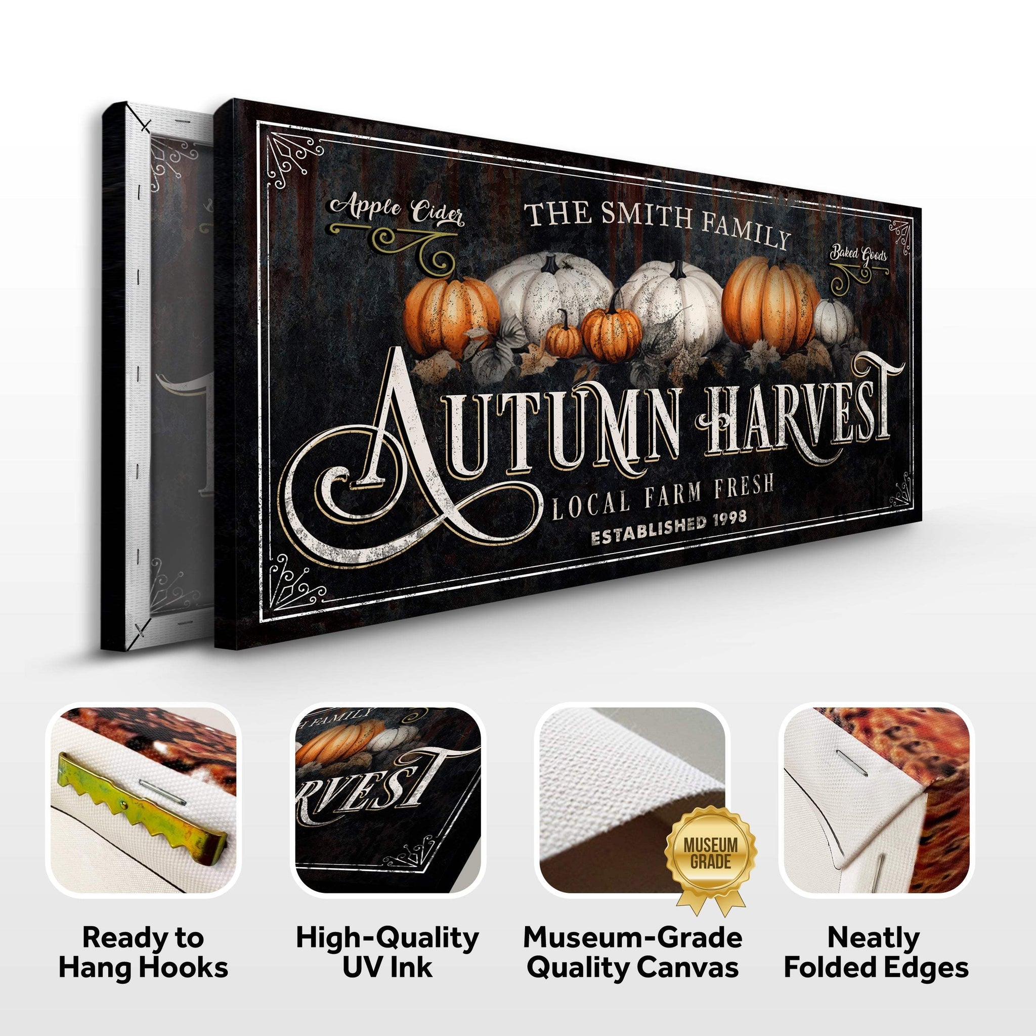 Family Autumn Harvest Thanksgiving Sign - Tailored Canvases - Flyclothing LLC