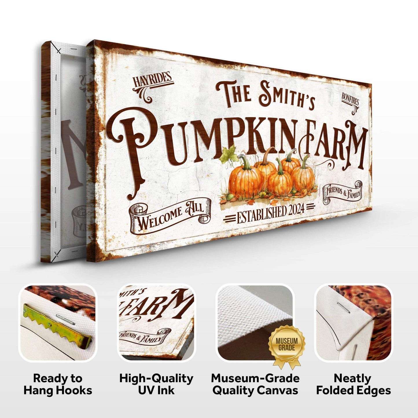 Personalized Pumpkin Farm Sign - Tailored Canvases - Flyclothing LLC