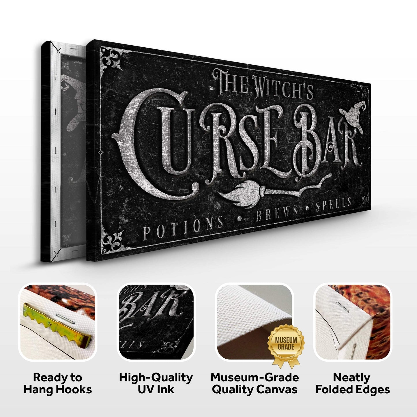The Witch's Curse Bar Halloween Sign - Tailored Canvases - Flyclothing LLC