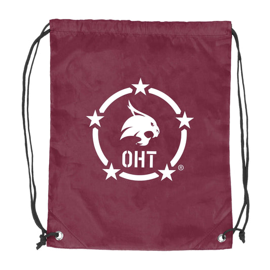 Texas State University Maroon Cruise Backsack f/ OHT Cobrand - Logo Brands - Flyclothing LLC