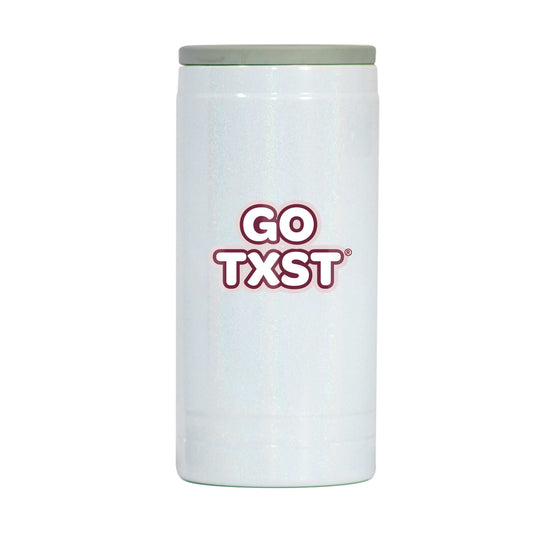 Texas State 12oz Bubble Iridescent Slim Coolie - Logo Brands - Flyclothing LLC