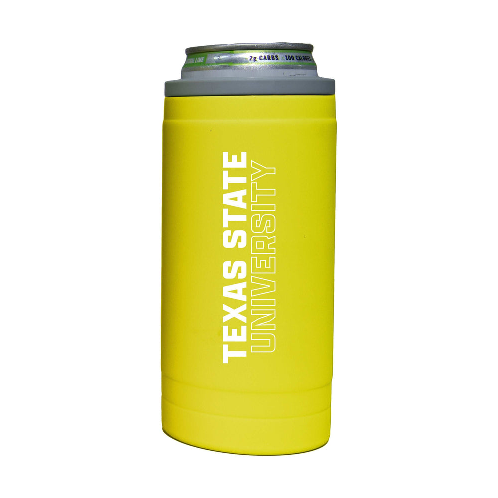 Texas State 12oz Cru Stacked Soft Touch Slim Coolie - Logo Brands - Flyclothing LLC