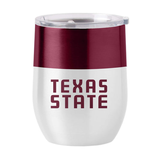 TX State Colorblock 16oz Stainless Curved Beverage - Logo Brands - Flyclothing LLC